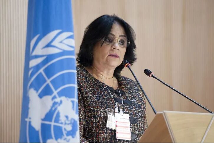 Ministra Damares Alves discursa em reunião do Conselho de Direitos Humanos da ONU em Genebra.
