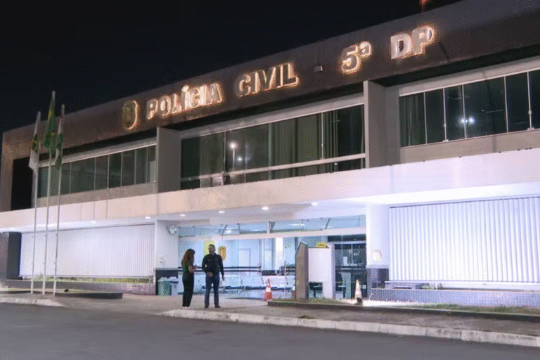 5ª Delegacia de Polícia Civil, na Asa Norte, em Brasília — Foto: TV Globo/Reprodução