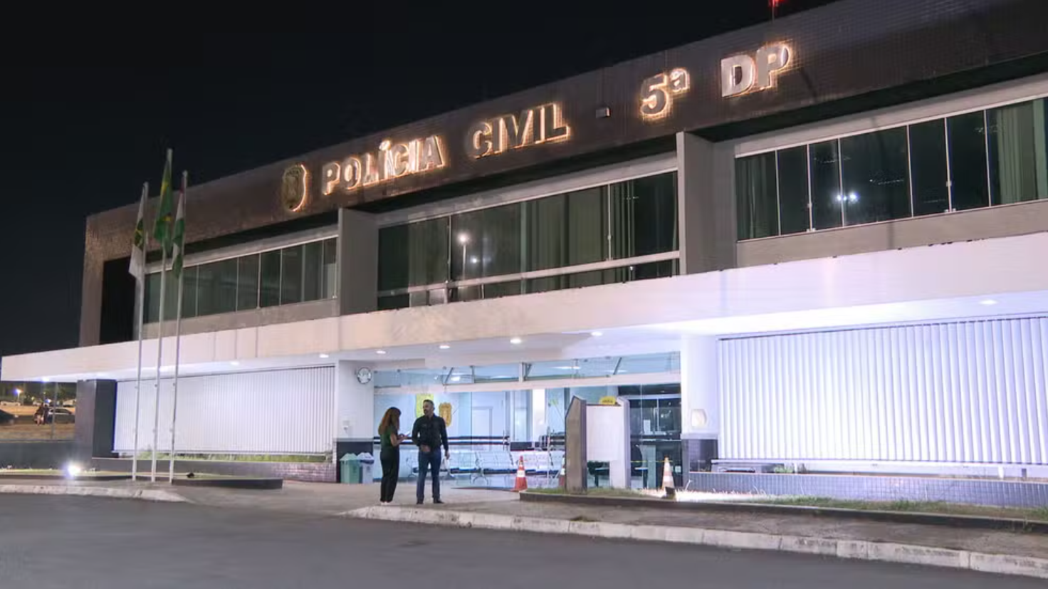 5ª Delegacia de Polícia Civil, na Asa Norte, em Brasília — Foto: TV Globo/Reprodução