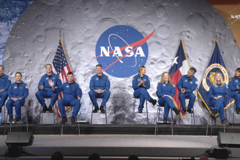 Transmissão do anúncio da Nasa sobre a turma de candidatos a astronauta de 2025, no Centro Espacial Johnson em Houston - Nasa/via The New York Times